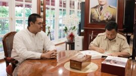 Menteri Pertahanan (Menhan) RI Prabowo Subianto menerima kunjungan kerja Menteri Pemuda dan Olahraga (Menpora) Dito Ariotedjo. (Dok. Tim Media Prabowo Subianto)