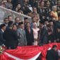 Menteri Pertahanan Prabowo Subianto mendampingi Presiden Joko Widodo Hadiri HUT ke-77 Polri. (Dok. Tim Media Prabowo Subianto) 