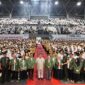 Menteri Pertahanan RI Prabowo Subianto memberikan pembekalan kepada mahasiswa baru Universitas Pembangunan Nasional (UPN) Veteran. (Dok. Tim Media Prabowo)
