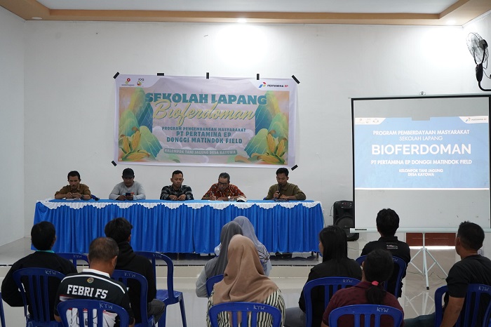 PEP DMF ajak petani jagung belajar di Sekolah Lapang Tudang Sipulung, pakai biosulfur. (Dok. PEP DMF)